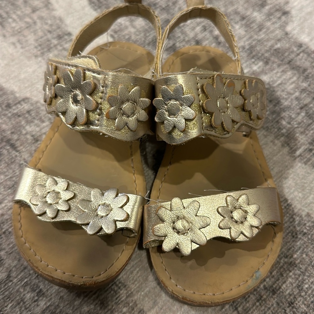 Carters Gold velcro sandals size 7c